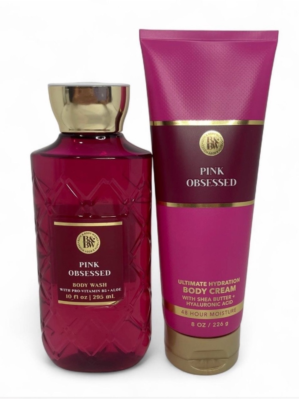 Bath & Body Works 2 Piece - PINK OBSESSED Body Wash Shower Gel And Body Cream